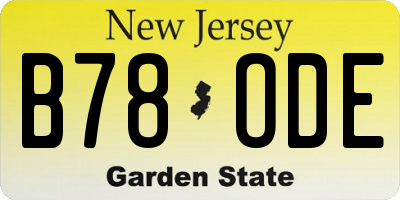 NJ license plate B78ODE