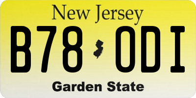 NJ license plate B78ODI