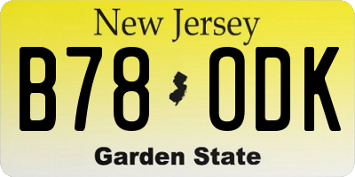 NJ license plate B78ODK