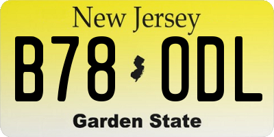 NJ license plate B78ODL