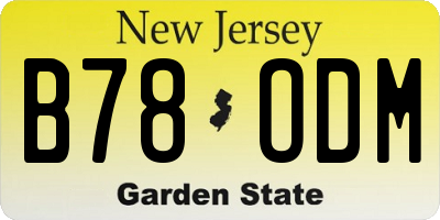 NJ license plate B78ODM