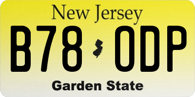 NJ license plate B78ODP