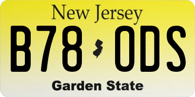 NJ license plate B78ODS