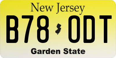 NJ license plate B78ODT