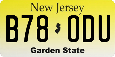 NJ license plate B78ODU