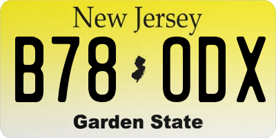 NJ license plate B78ODX