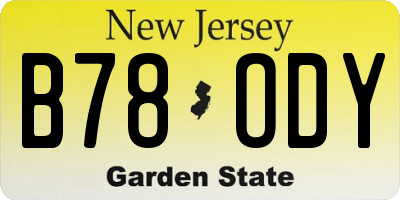 NJ license plate B78ODY