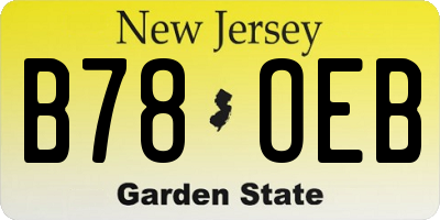 NJ license plate B78OEB