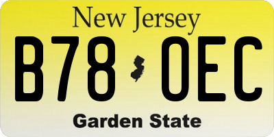 NJ license plate B78OEC