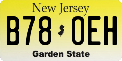 NJ license plate B78OEH