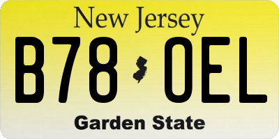 NJ license plate B78OEL