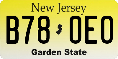NJ license plate B78OEO