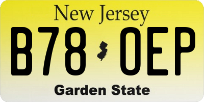NJ license plate B78OEP
