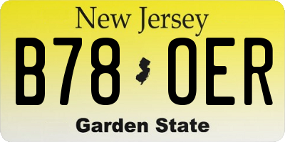 NJ license plate B78OER