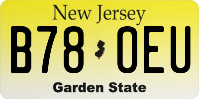 NJ license plate B78OEU