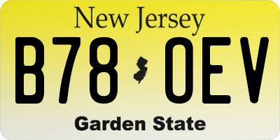 NJ license plate B78OEV