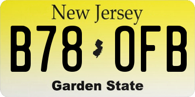NJ license plate B78OFB