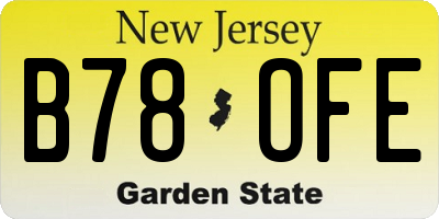 NJ license plate B78OFE