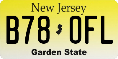NJ license plate B78OFL