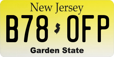 NJ license plate B78OFP
