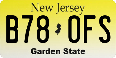 NJ license plate B78OFS