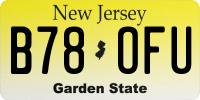 NJ license plate B78OFU