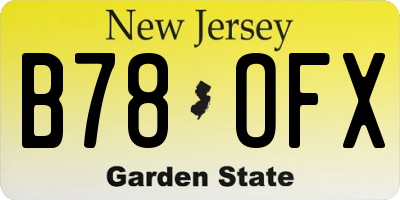 NJ license plate B78OFX