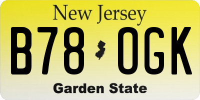 NJ license plate B78OGK