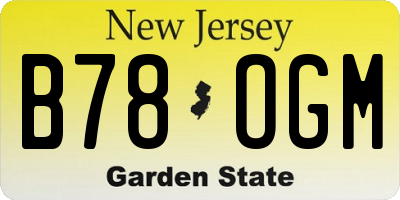 NJ license plate B78OGM