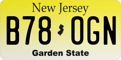 NJ license plate B78OGN