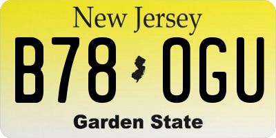 NJ license plate B78OGU