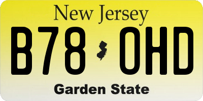 NJ license plate B78OHD