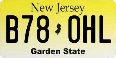 NJ license plate B78OHL