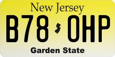 NJ license plate B78OHP
