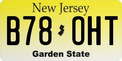 NJ license plate B78OHT