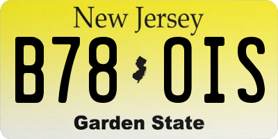 NJ license plate B78OIS