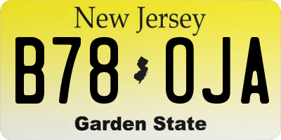 NJ license plate B78OJA
