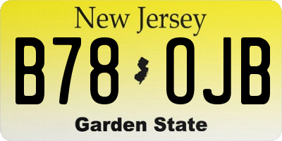 NJ license plate B78OJB