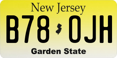NJ license plate B78OJH