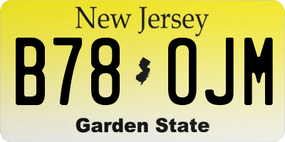 NJ license plate B78OJM