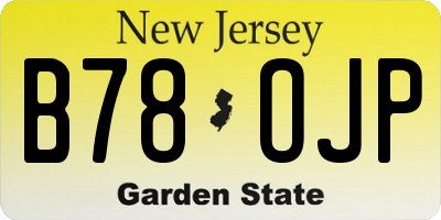 NJ license plate B78OJP