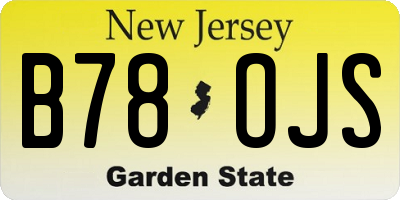 NJ license plate B78OJS