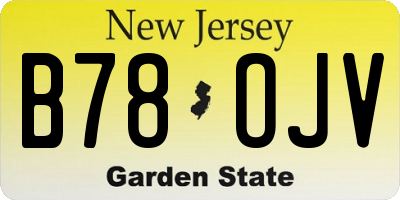 NJ license plate B78OJV