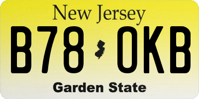 NJ license plate B78OKB
