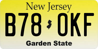 NJ license plate B78OKF