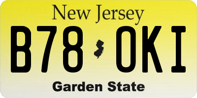NJ license plate B78OKI