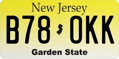 NJ license plate B78OKK