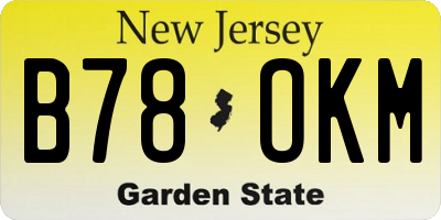 NJ license plate B78OKM