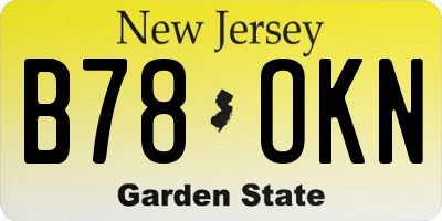 NJ license plate B78OKN