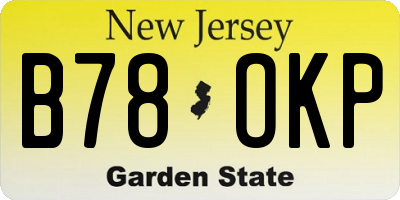 NJ license plate B78OKP